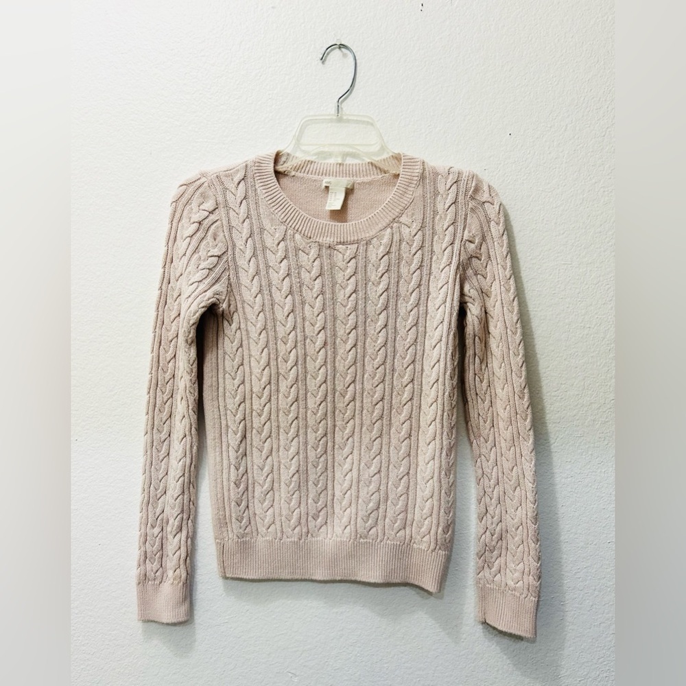 Basic Editions Pink Women's Cable Knit Sweater